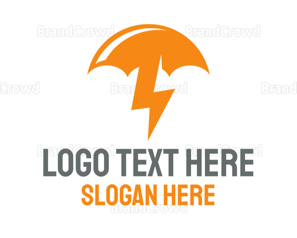 Orange Lightning Umbrella Logo