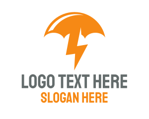 Pink Orange - Orange Lightning Umbrella logo design