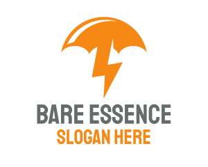 Orange Lightning Umbrella logo design