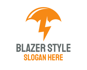 Orange Lightning Umbrella logo design