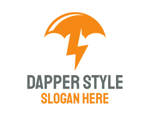 Orange Lightning Umbrella logo design