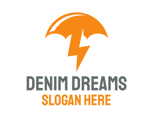 Orange Lightning Umbrella logo design