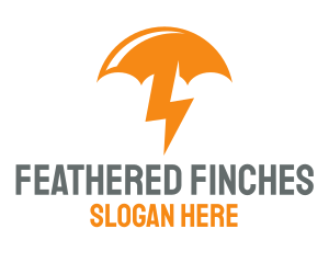 Orange Lightning Umbrella logo design