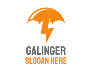 Lightning - Orange Lightning Umbrella logo design