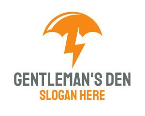 Orange Lightning Umbrella logo design