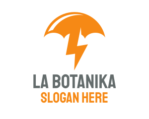 Orange Lightning Umbrella logo design