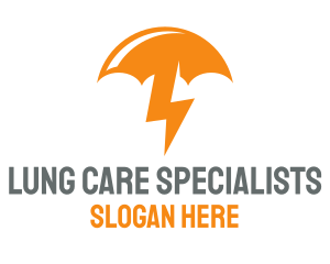 Orange Lightning Umbrella logo design