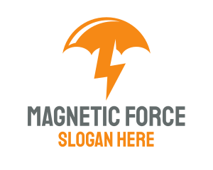 Orange Lightning Umbrella logo design