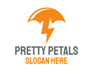 Orange Lightning Umbrella logo design