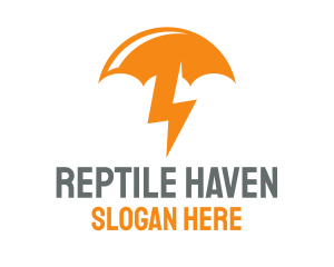 Orange Lightning Umbrella logo design