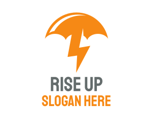 Orange Lightning Umbrella logo design