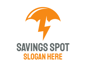 Orange Lightning Umbrella logo design