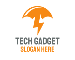 Device - Orange Lightning Umbrella logo design