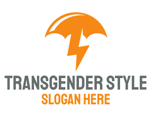 Orange Lightning Umbrella logo design