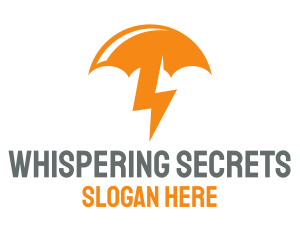 Orange Lightning Umbrella logo design