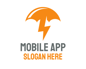 Storm - Orange Lightning Umbrella logo design