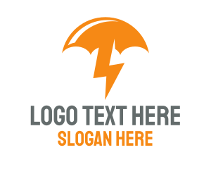 Orange - Orange Lightning Umbrella logo design