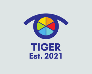 Eye - Multicolor Contact Lens logo design