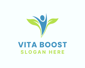 Vitamins - Leaf Wings Healthy Man logo design