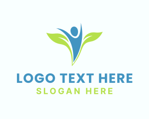 Man - Leaf Wings Healthy Man logo design