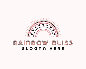 Preschool Rainbow Boho logo design