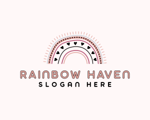 Preschool Rainbow Boho logo design