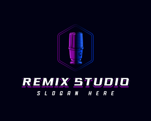 Podcast Studio Microphone logo design