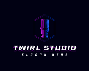 Podcast Studio Microphone logo design