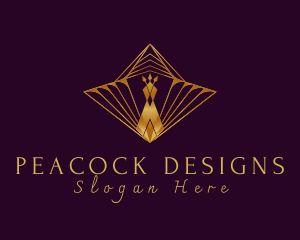 Gold Premium Peacock logo design