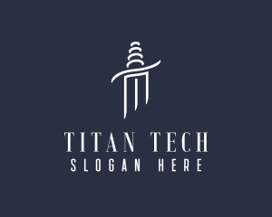 Titan - Minimalist White Sword logo design
