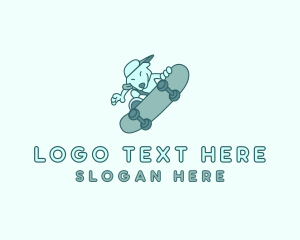 Pet Dog Skateboard logo design