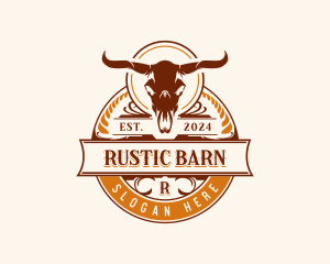 Horn Bull Skull logo design