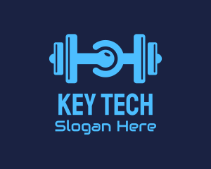 Gym Dumbbell Tech Circuit logo design