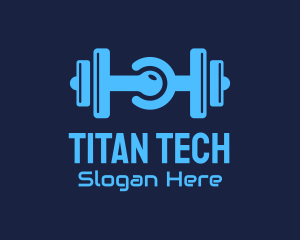 Gym Dumbbell Tech Circuit logo design