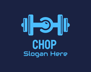 Physical Training - Gym Dumbbell Tech Circuit logo design