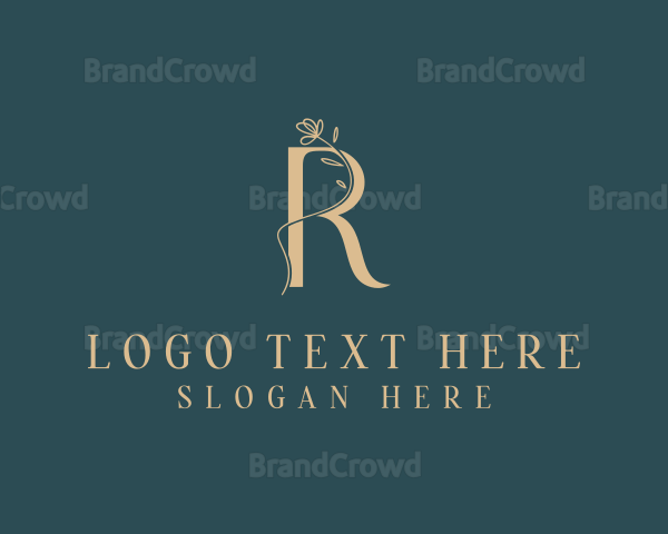 Floral Elegant Letter R Logo