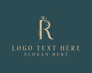 Exclusive - Floral Elegant Letter R logo design