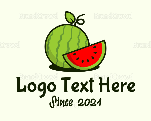 Watermelon Fruit Slice Logo