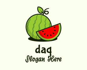 Watermelon Fruit Slice Logo
