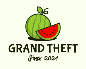 Fruitarian-diet - Watermelon Fruit Slice logo design