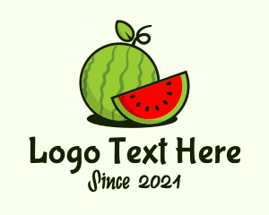 Healthy Living - Watermelon Fruit Slice logo design