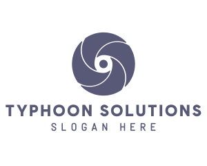 Typhoon - Shutter Iris Letter O logo design