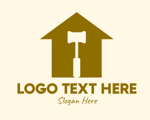 Law - Red House Hammer logo design