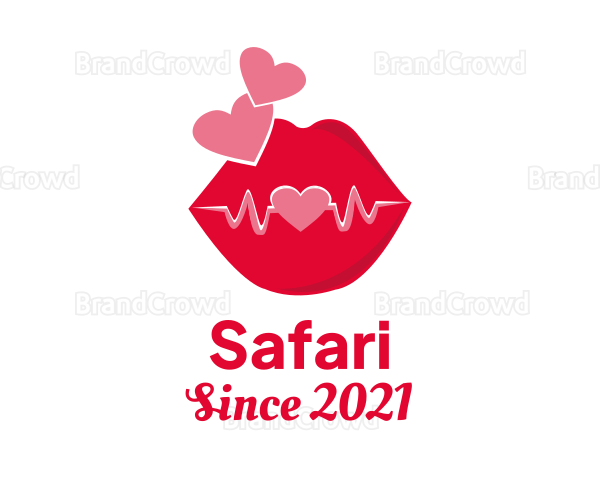 Heart Love Lips Logo