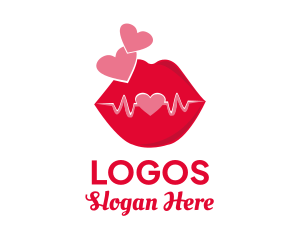 Heart Love Lips Logo