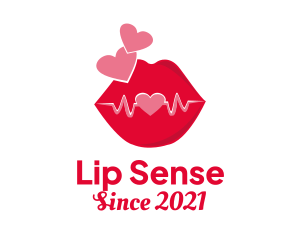 Heart Love Lips logo design