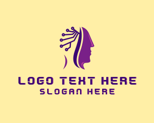 Technology Brain Circuit logo design