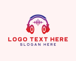 Radio Station - Audio Music Headphones logo design