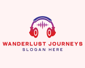 Playlist - Audio Music Headphones logo design