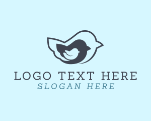 Group - Cute Modern Bird Family logo design